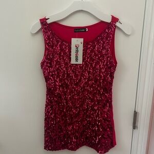 Women's Pink Sequin Top